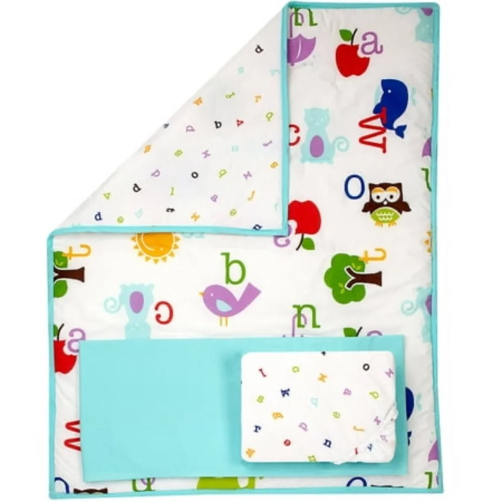 Pinwheel Alphabet Dreams Collection 3-Piece Blue Comforter Set